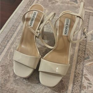 Steve Madden Cream Platform Heels